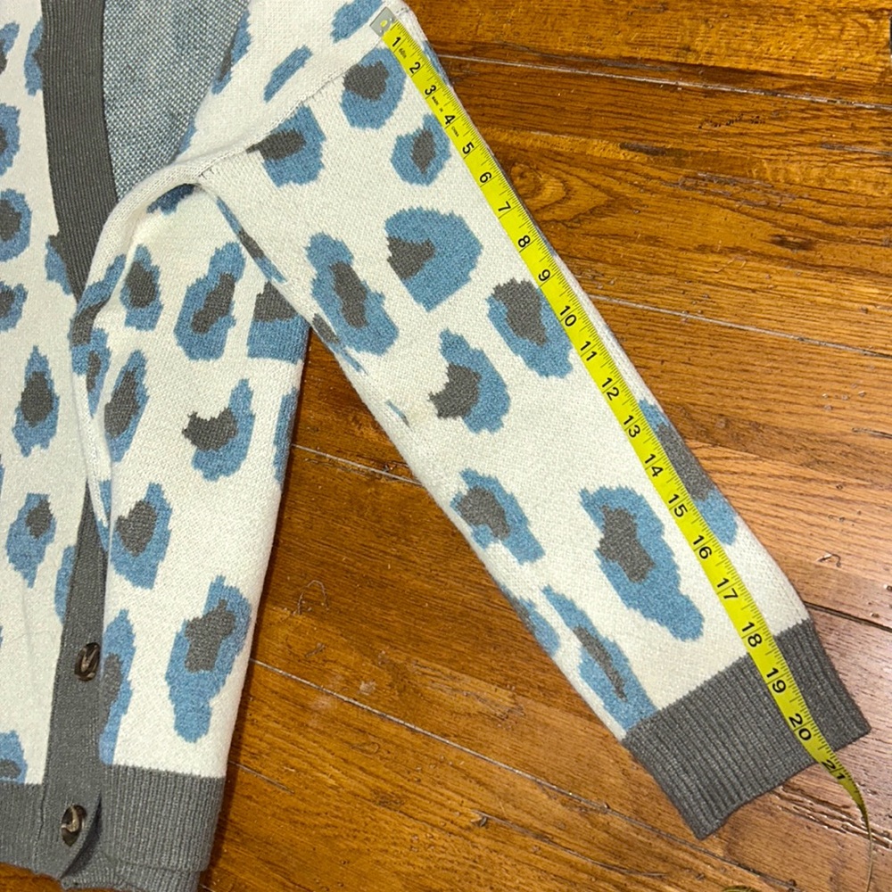 Mystree Leopard Print Cardigan Button-Up Cream, G… - image 8